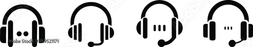 Vector illustration Customer Support Headset Icon: Professional Help and Communication