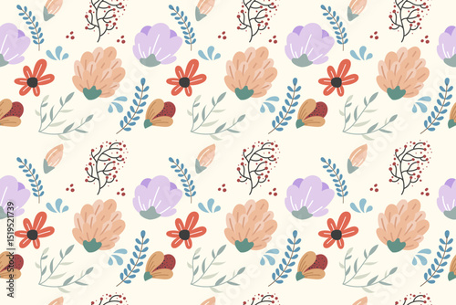 colorful flower patterns are cheerful. pattern illustration