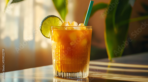 drink, glass, juice, cocktail, orange, fruit, beverage, cold, fresh, isolated, ice, alcohol, lemon, food, tropical, refreshment, freshness, white, healthy, summer, red, citrus, cool, straw, liquid