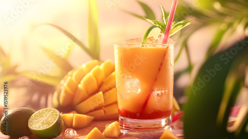 drink, glass, juice, cocktail, orange, fruit, beverage, cold, fresh, isolated, ice, alcohol, lemon, food, tropical, refreshment, freshness, white, healthy, summer, red, citrus, cool, straw, liquid