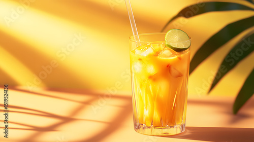 drink, glass, juice, cocktail, orange, fruit, beverage, cold, fresh, isolated, ice, alcohol, lemon, food, tropical, refreshment, freshness, white, healthy, summer, red, citrus, cool, straw, liquid