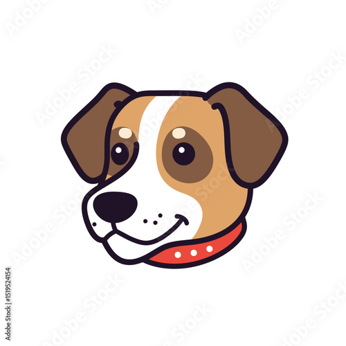 This is a  vector illustration of a golden retriever dog sitting on a white background. The image is perfect for use in social media, web design, or print media related to pets, dogs