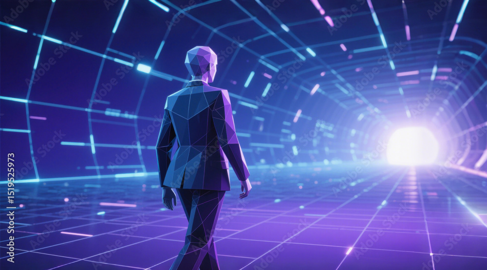 Obraz premium Virtual people in virtual space