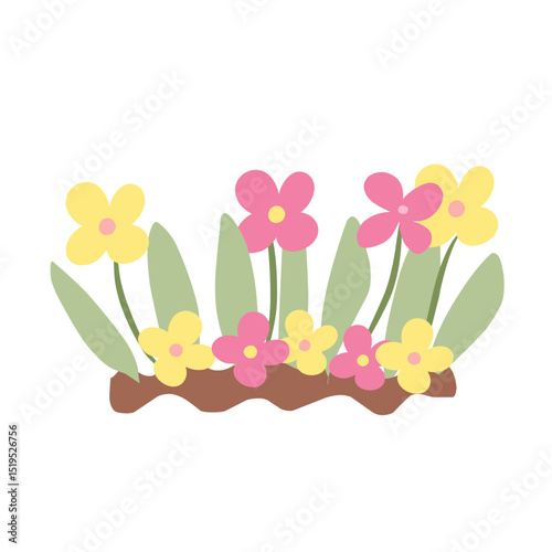 Cute flowers garden