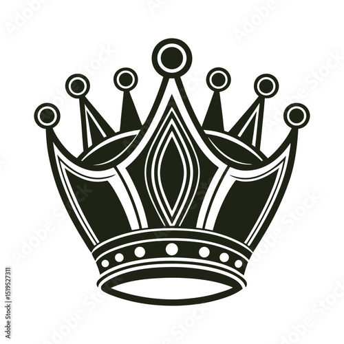 76 Vactor Crown Flat Design Royal crown gold & black and white  Classic crown on royalty free vector 