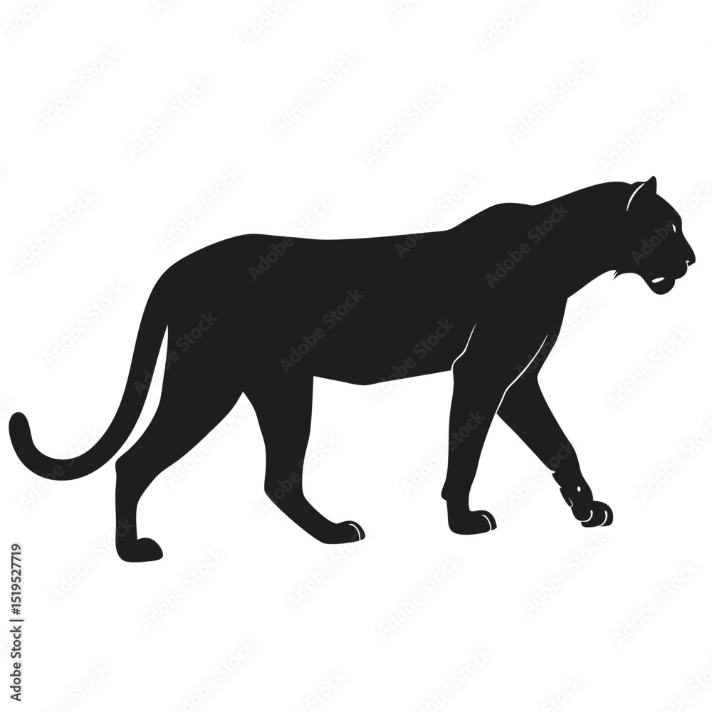 Walking panther black silhouette graphic vector illustration isolated design Walking panther black silhouette graphic vector illustration isolated design