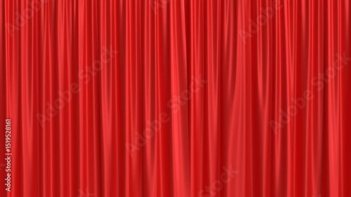 Red stage curtains opening and closing on a green screen