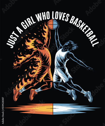 Basketball Fire & Ice Graphic Design