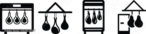 Vector illustration Jamón Serrano Curing Rack: Icon Graphic
