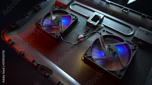 additional cooling for laptop stand black with two fans and backlight