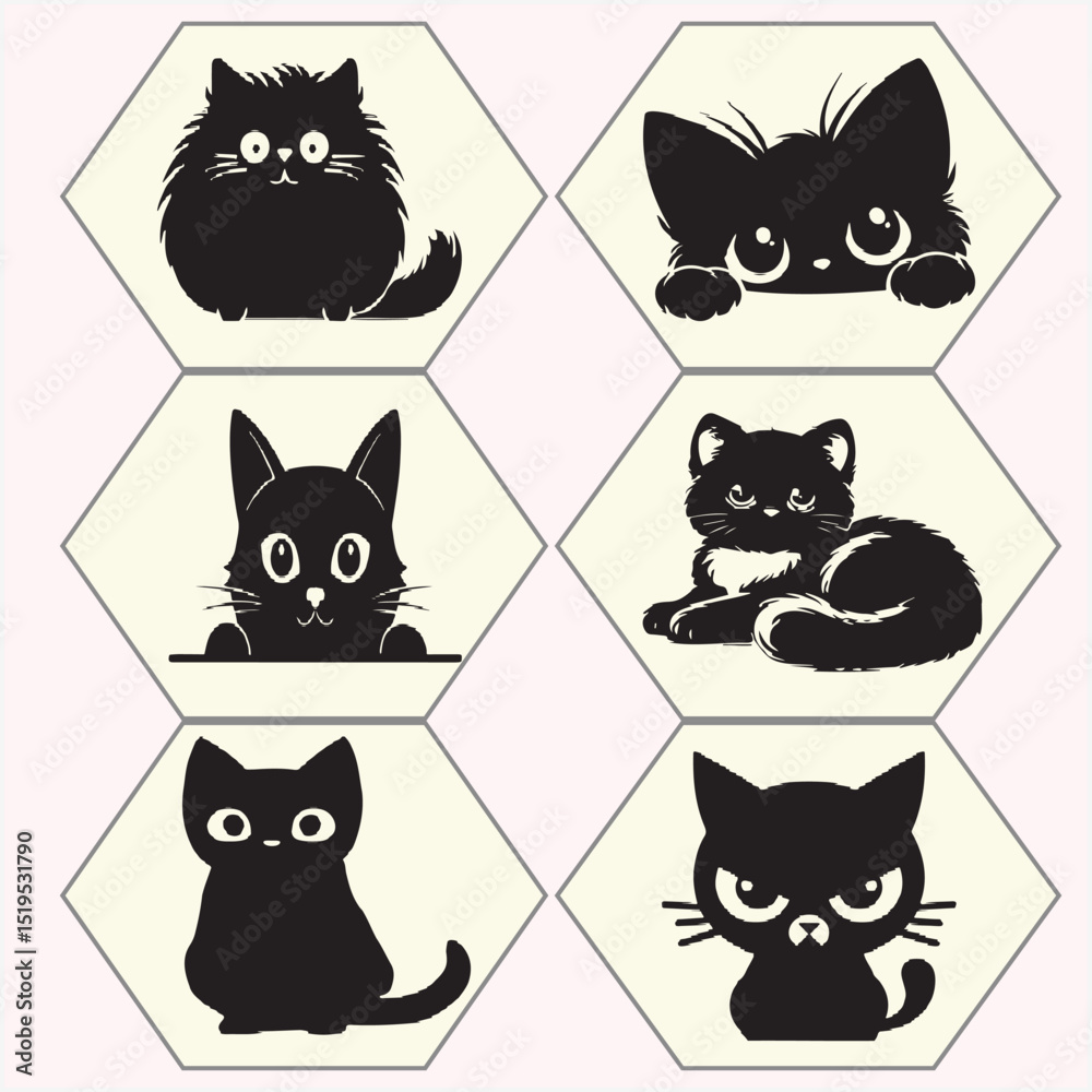 vector set of cats vector set of cats