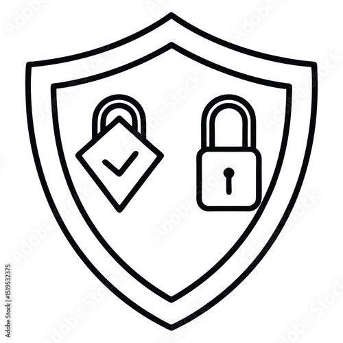 Secure web access symbol with a heart padlock