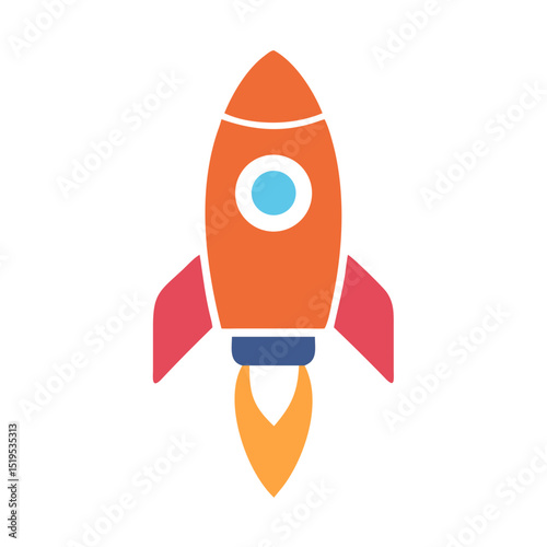 Fototapeta Naklejka Na Ścianę i Meble -  Professional rocket ship icon transparent background