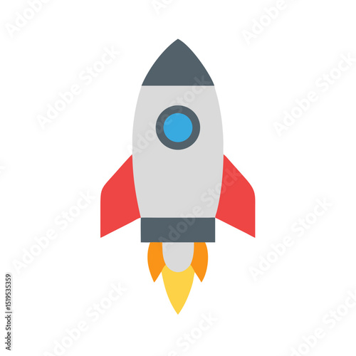 Professional rocket ship icon isolated on white background