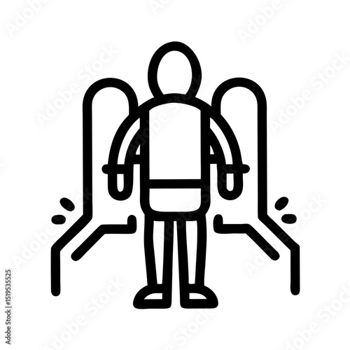 Jetpack silhouette: personal irradiated zones design element