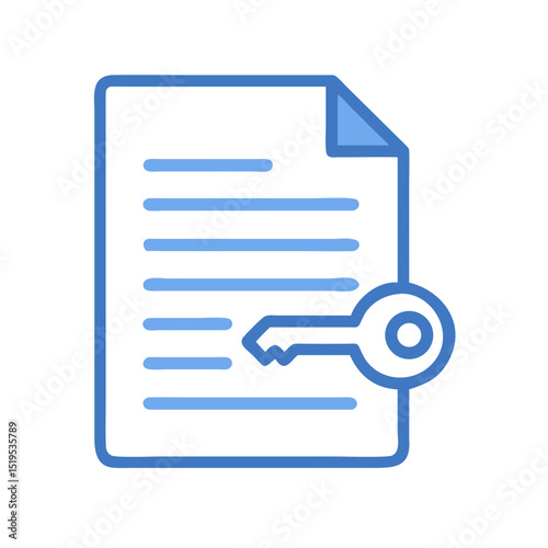 Secure document access key icon transparent background