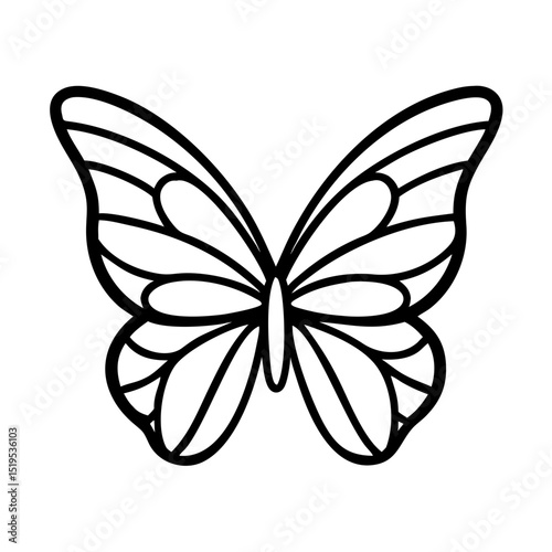 Elegant butterfly wings silhouette design, vector cutout