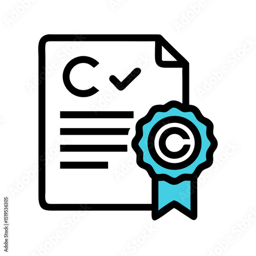 Certificate authority seal silhouette design, vector graphic