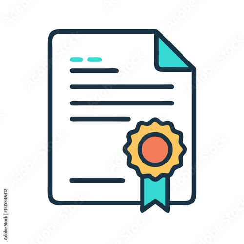 Professional certificate icon design element transparent background