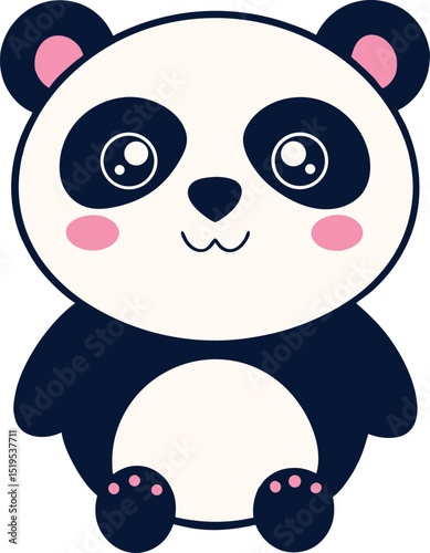 Cute Cartoon Panda Illustration stylized cartoon panda with