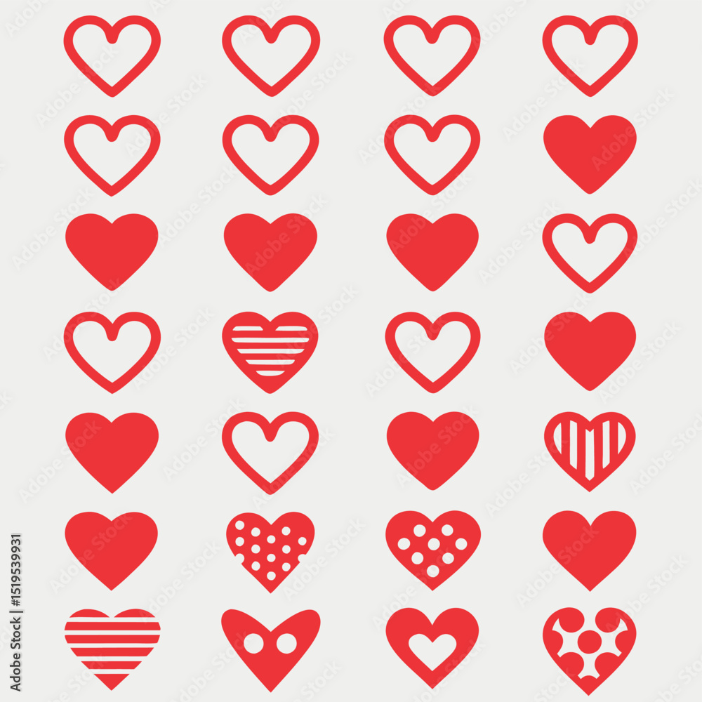 Red heart shapes pattern illustration for love romance dating and valentine's day celebrations Red heart shapes pattern illustration for love romance dating and valentine's day celebrations