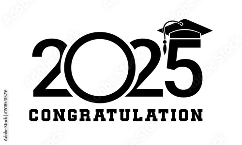 2025 Graduation Congratulations Design with Cap for Seniors and Graduates