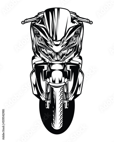 Illustration Motorcycle Scooter Drawing vector
