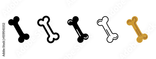 Bone icon. Simple dog treat shape with rounded ends vector illustration. Popular symbol for pet food, dog snacks and animal chew toys. Used in veterinary, pet shop and cartoon contexts.