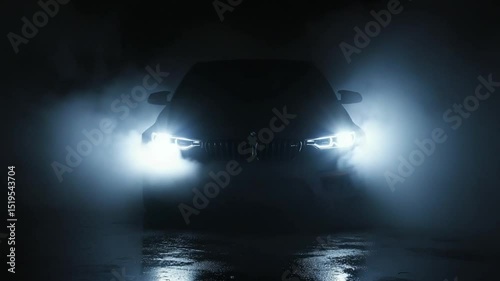 Mysterious Car Reveal with Dramatic Lighting and Fog, Automotive Design Showcase