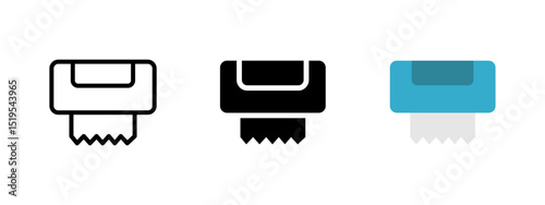 Dispenser icon. Wall-mounted paper towel holder with jagged sheet vector illustration. Public restroom hygiene symbol. Hand drying and sanitary cleaning equipment sign. Absorbent tissue pictogram.