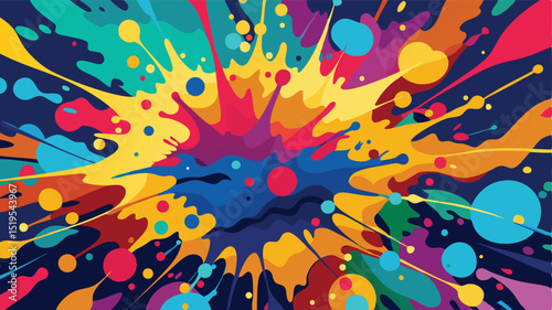 Acrylic Paint Splatter Abstract Background.