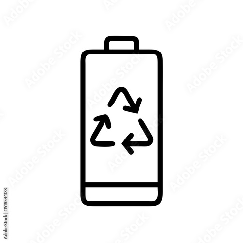 Battery with recycling symbol represents eco-friendly energy storage solutions for a sustainable future