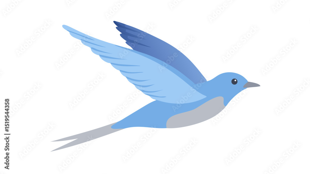 Obraz premium Flying bluebird in a clear sky showcasing vibrant colors and graceful movement