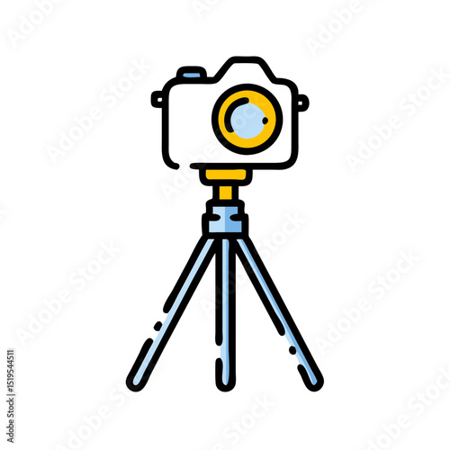 Camera on a tripod ready for capturing stunning nature shots at sunrise
