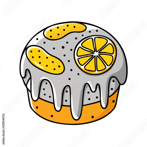 Colorful lemon cupcake with icing and zest, perfect for a dessert table or celebration