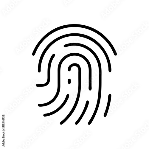 Intricate fingerprint design showcasing unique patterns of ridges and loops in a minimalistic black line art style