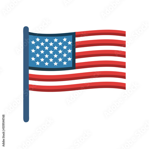 American flag waving proudly against a clear blue sky symbolizing freedom and patriotism in the United States