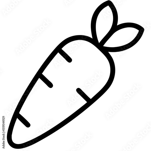 Carrot illustration featuring simple design and bold lines suitable for various creative projects