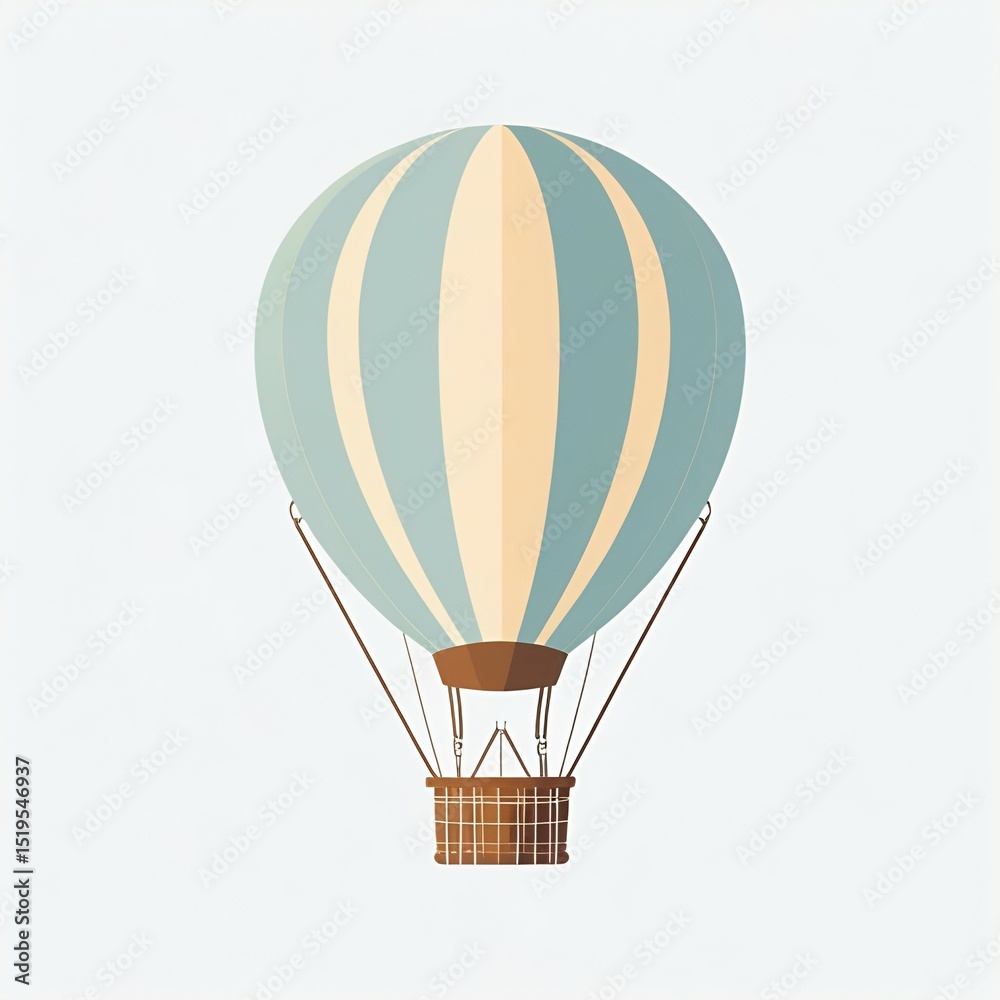 Obraz premium Light and airy balloon illustration in minimalist style, symbolizing exploration and dreamy journeys