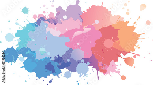 Gentle Watercolor Ink Splatter Blend Design.
