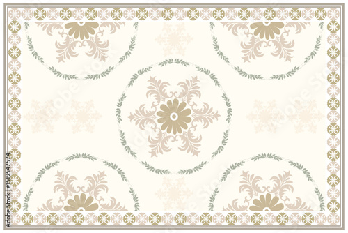 Persian Carpet or Iranian Carpet Traditional Design Oriental Damask Floral Embroidery Design for rug, Throws, Wallpaper, Wrapping, Fabric, Clothing and Tribal Vector Textures.