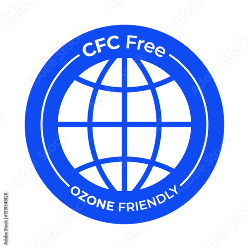 CFC Free and Ozone Friendly Badge Icon Set Eco Labels, No CFC Symbols, and Earth Protection Vector Illustration