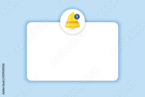 Empty Reminder Popup Notice. Phone Alert Message Template.Speech bubble with alert bell icon. Notification and push alert box for events, reminder messages, mobile alerts, and UI notification designs