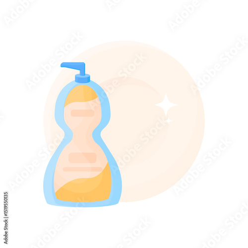 Detergent with a clean plate. Cleaning product for home, apartment, office, etc. Washing dishes. Washed plate