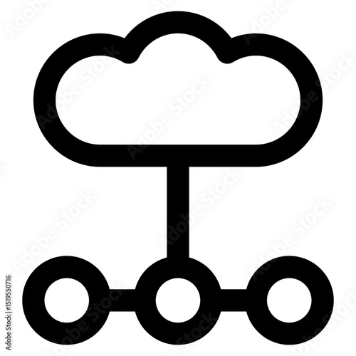 Cloud computing icon with line and simple style