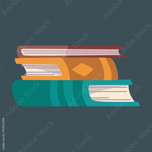a stack of three books in isolated background