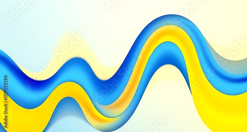Abstract blue and yellow wave background design