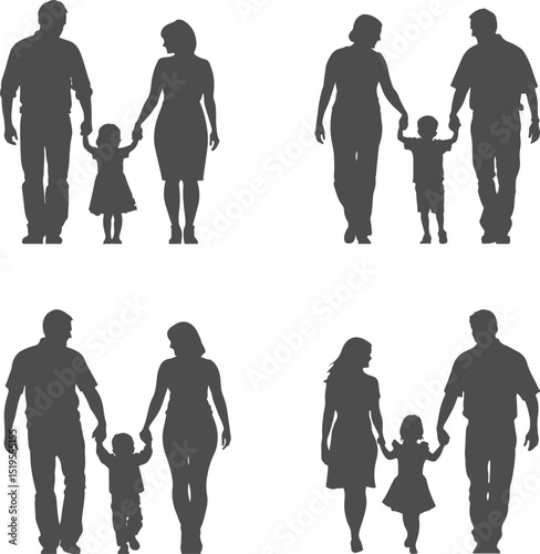 Family clipart isolated on transparent background. Vector illustration