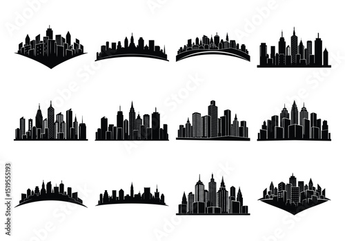 Skyline Silhouette on White Background