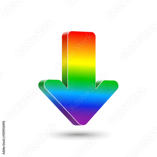 Rainbow Arrow: 3D LGBTQ+ Pride Icon, Digital Download, Vector Graphic, Website Button, App Element